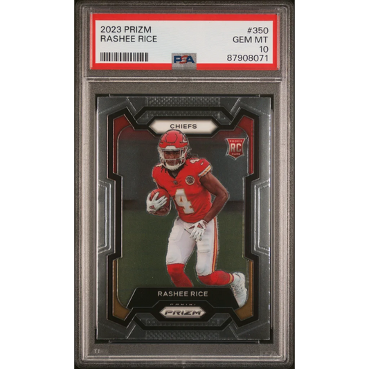 Graded PSA 10 Gem Mint 2023 Panini Prizm Rashee Rice #350 Rookie Card