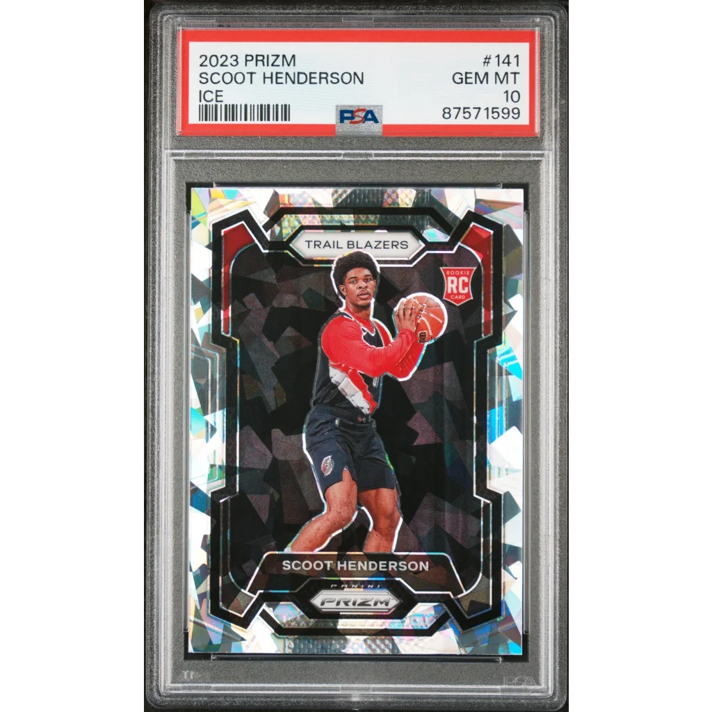 Graded 2023 Panini Prizm Scoot Henderson #141 Ice Rookie RC Basketball Card PSA 10 Gem Mint | Hall of Fame Sports Memorabilia | vintageantiquesgifts.com