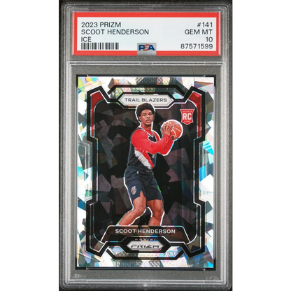 Graded 2023 Panini Prizm Scoot Henderson #141 Ice Rookie RC Basketball Card PSA 10 Gem Mint | Hall of Fame Sports Memorabilia | vintageantiquesgifts.com