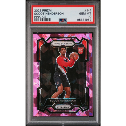 PSA graded Scoot Henderson Pink Ice Rookie Card 2023 Prizm basketball card