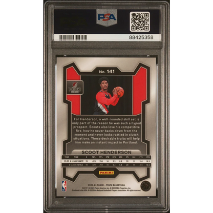 Graded 2023 Panini Prizm Scoot Henderson #141 Rookie RC Basketball Card PSA 10 Gem Mint | PSA 10 Gem Mint Graded Rookie Card | vintageantiquesgifts.com
