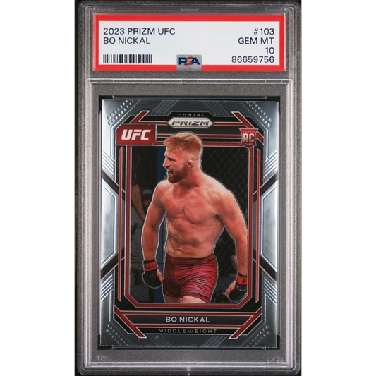 Graded 2023 Panini Prizm UFC Bo Nickal #103 Rookie RC UFC MMA Card PSA 10 Gem Mint | Hall of Fame Sports Memorabilia | vintageantiquesgifts.com