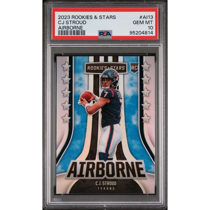Graded 2023 Panini Rookies & Stars CJ Stroud #AI13 Airborne Rookie RC Football Card PSA 10 Gem Mint | Hall of Fame Sports Memorabilia | vintageantiquesgifts.com