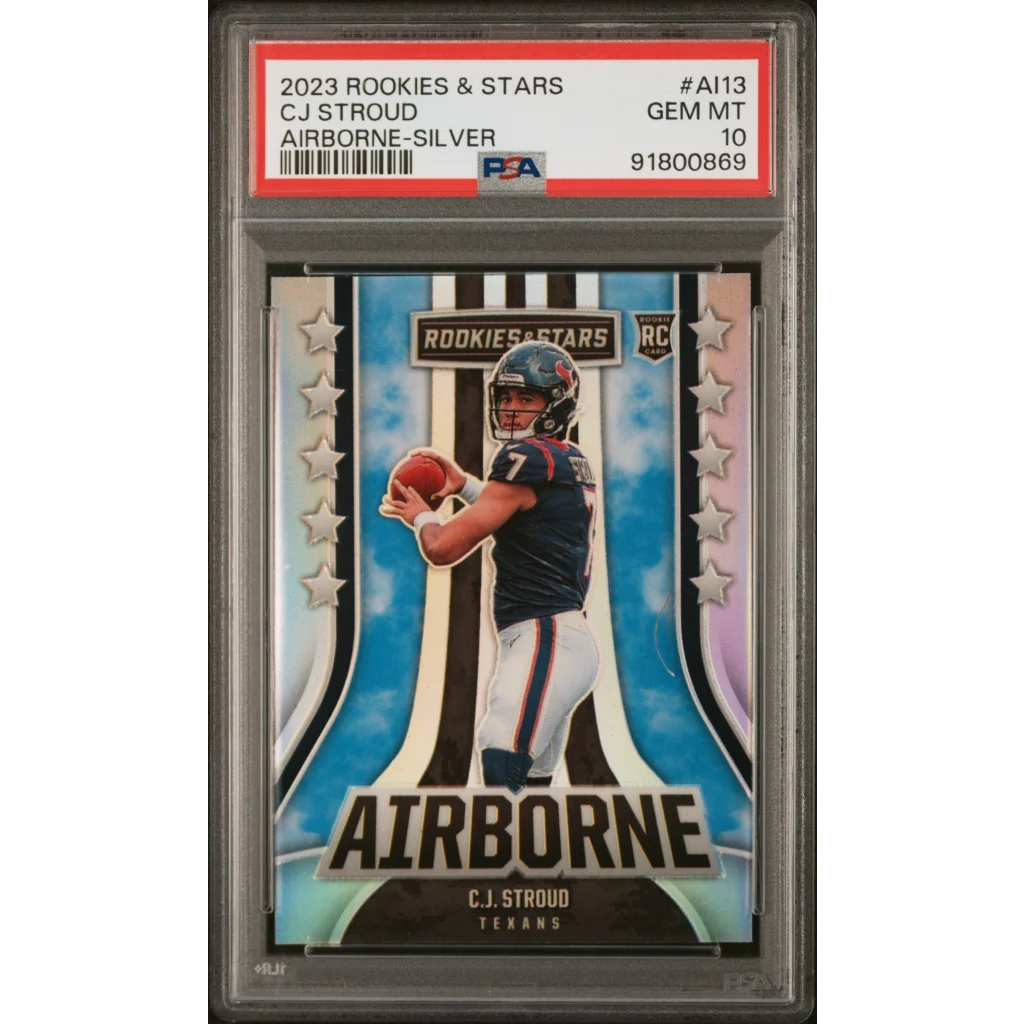Graded PSA 10 Gem Mint 2023 Panini Rookies & Stars CJ Stroud #A113 Silver RC Card