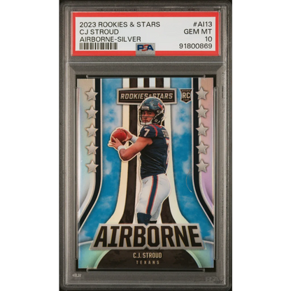Graded PSA 10 Gem Mint 2023 Panini Rookies & Stars CJ Stroud #A113 Silver RC Card