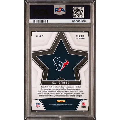 PSA graded C.J. Stroud rookie card from 2023 Draft Class, perfect for collectors