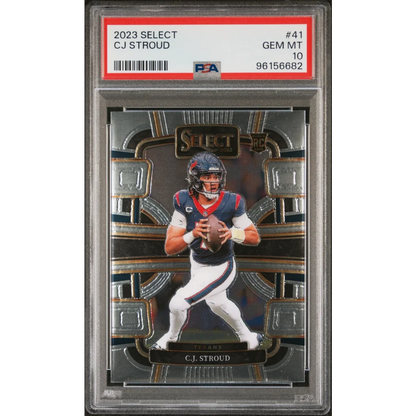 Professional Sports Authenticator graded C.J. Stroud 2023 rookie football card Gem Mint 10
