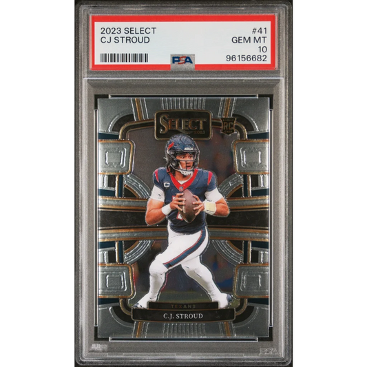 Professional Sports Authenticator graded C.J. Stroud 2023 rookie football card Gem Mint 10
