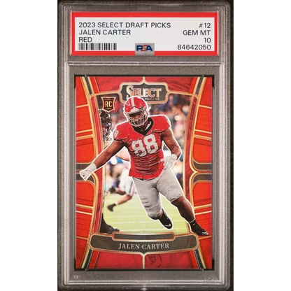 PSA 10 Jalen Carter Red Select Draft Picks football card GEM MT grade