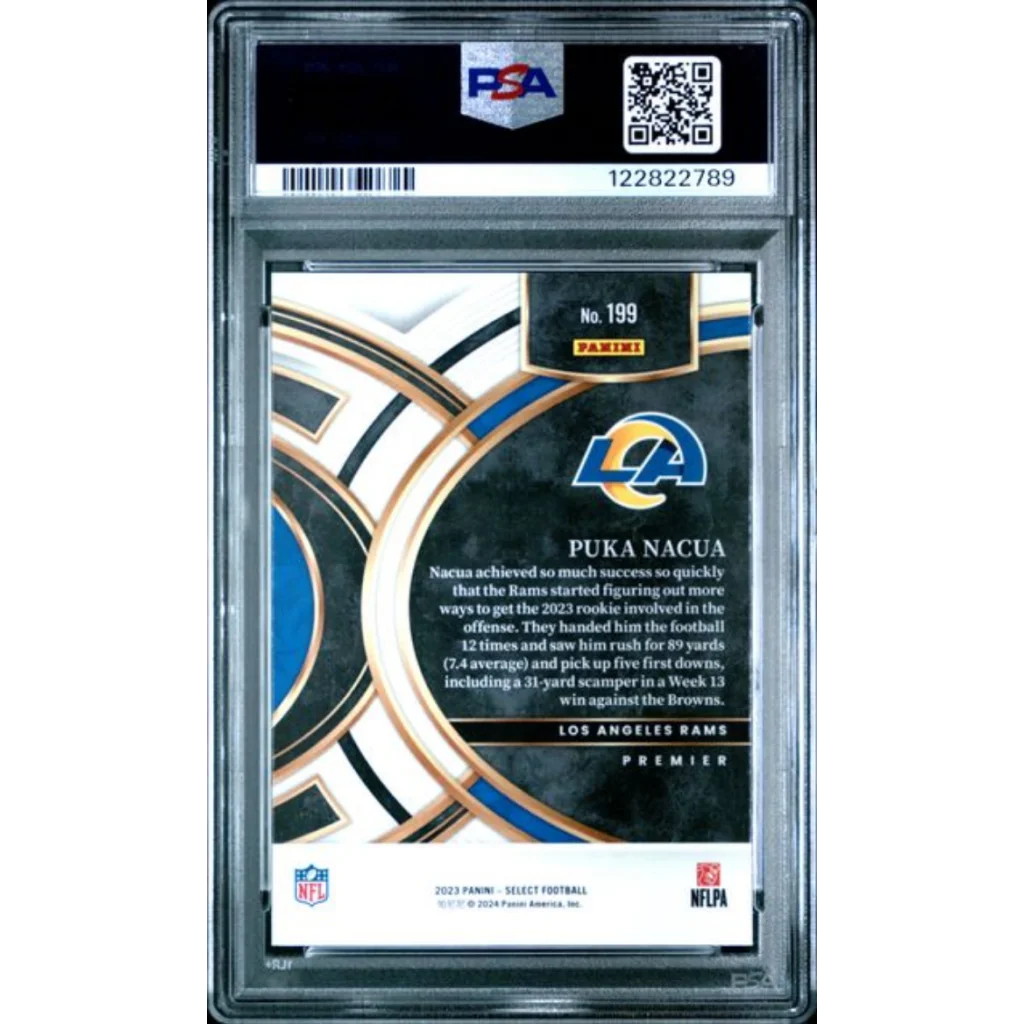 Graded 2023 Panini Select Puka Nacua #199 Rookie RC Football Card PSA 10 Gem Mint