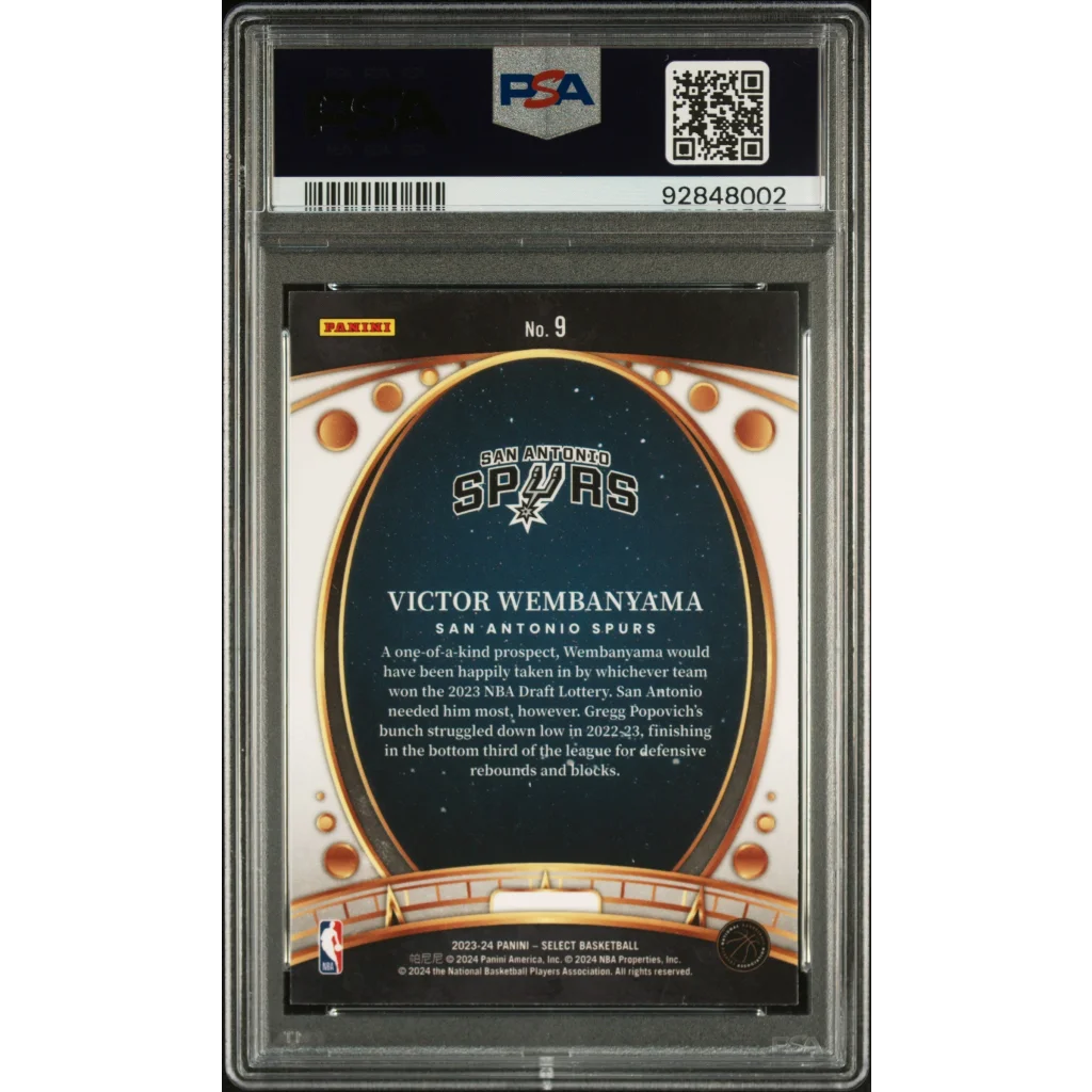 Graded 2023 Panini Select Victor Wembanyama #9 Lodestars Rookie RC Basketball Card PSA 10 Gem Mint | PSA 10 Gem Mint Graded Rookie Card | vintageantiquesgifts.com
