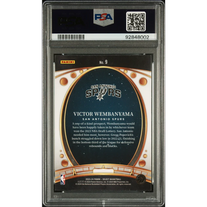 Graded 2023 Panini Select Victor Wembanyama #9 Lodestars Rookie RC Basketball Card PSA 10 Gem Mint | PSA 10 Gem Mint Graded Rookie Card | vintageantiquesgifts.com