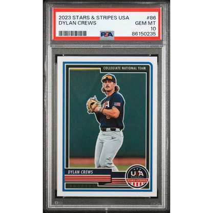 Graded 2023 Panini Stars & Stripes USA Dylan Crews #86 Rookie RC Baseball Card PSA 10 Gem Mint | Hall of Fame Sports Memorabilia | vintageantiquesgifts.com