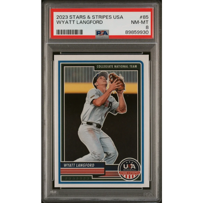 Graded PSA 8 2023 Panini Stars & Stripes Wyatt Langford Rookie Card