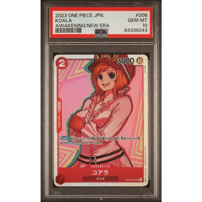 Graded 2023 One Piece JPN OP05 Koala 006 Awakening of the New Era Trading Card Game PSA 10 Gem Mint | Hall of Fame Sports Memorabilia | vintageantiquesgifts.com