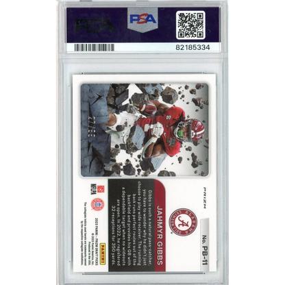 Graded PSA 10 Jahmyr Gibbs 2023 Prizm Blue Ice Rookie Card football card