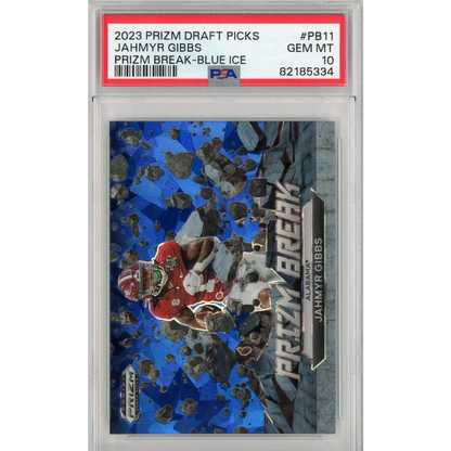 GEM MT 10 Jahmyr Gibbs 2023 Prizm Draft Picks Blue Ice Football Card