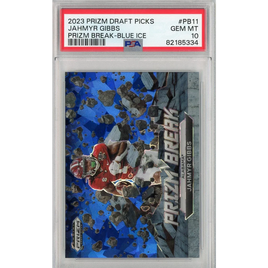 GEM MT 10 Jahmyr Gibbs 2023 Prizm Draft Picks Blue Ice Football Card