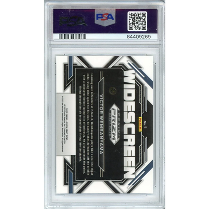 PSA graded Victor Wembanyama Prizm Widescreen Rookie Card basketball collectible