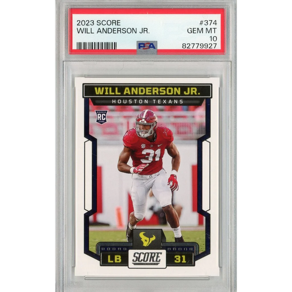 PSA graded 2023 Score Will Anderson Jr rookie football card ready to score big