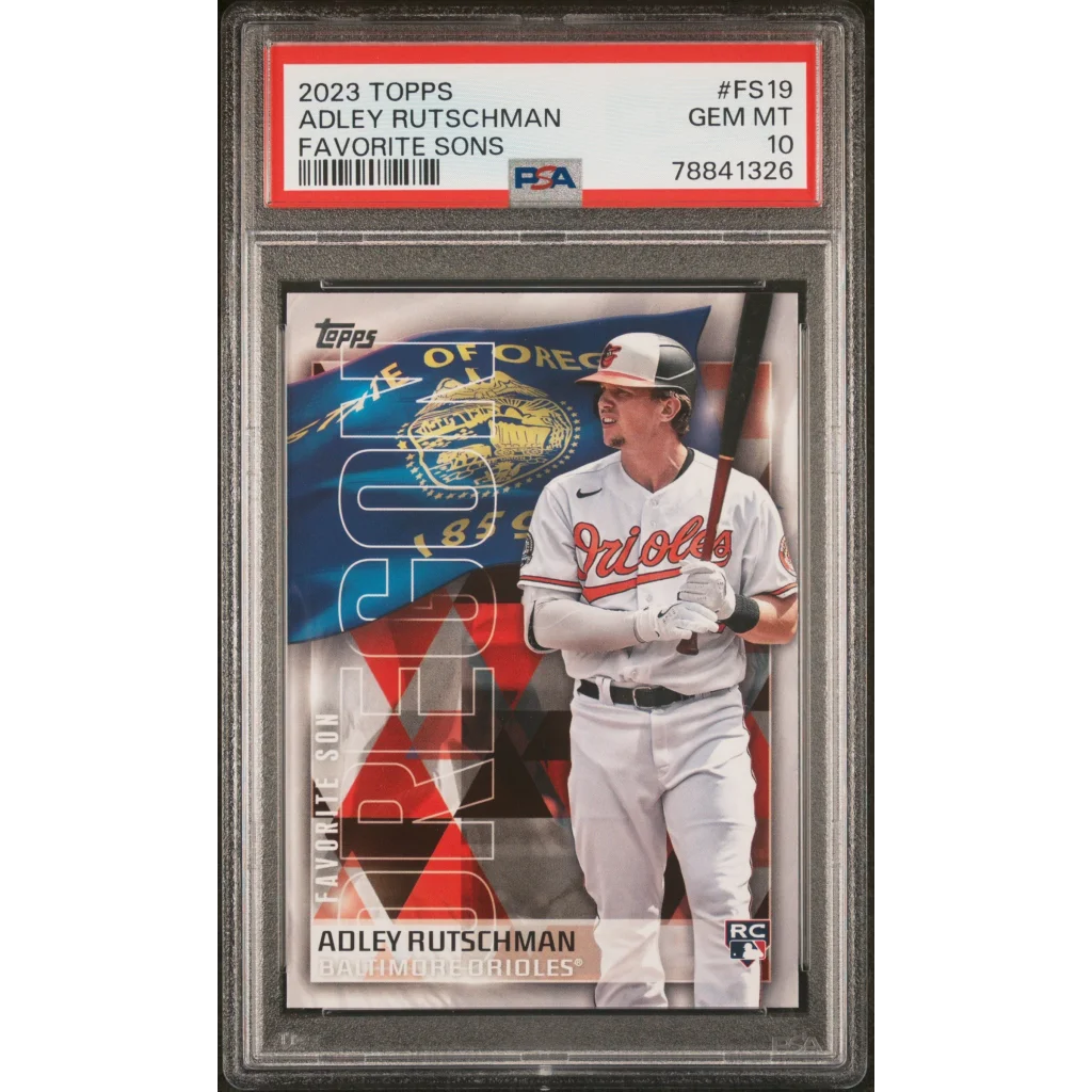 Graded 2023 Topps Adley Rutschman #FS19 Favorite Sons Rookie RC Baseball Card PSA 10 Gem Mint | Hall of Fame Sports Memorabilia | vintageantiquesgifts.com