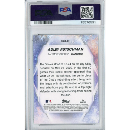 Graded 2023 Topps Adley Rutschman Baseball Card in PSA case