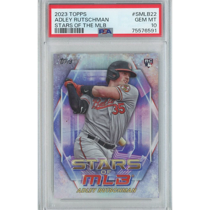 PSA Graded 2023 Topps Adley Rutschman MLB Baseball Card front view
