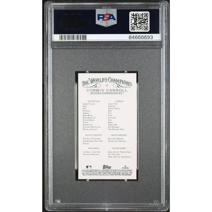 PSA Graded 2023 Allen & Ginter X Corbin Carroll Mini Baseball Card in clear plastic slab