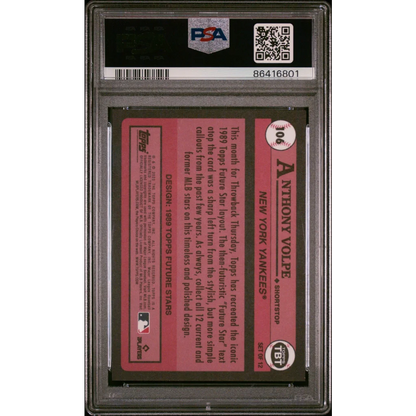 Graded 2023 Topps Anthony Volpe #106 Throwback Thursday Rookie RC Baseball Card PSA 10 Gem Mint | PSA 10 Gem Mint Graded Rookie Card | vintageantiquesgifts.com