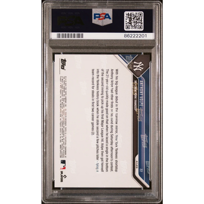 Graded 2023 Topps Now Anthony Volpe #22 Rookie RC Baseball Card PSA 10 Gem Mint | PSA 10 Gem Mint Graded Rookie Card | vintageantiquesgifts.com