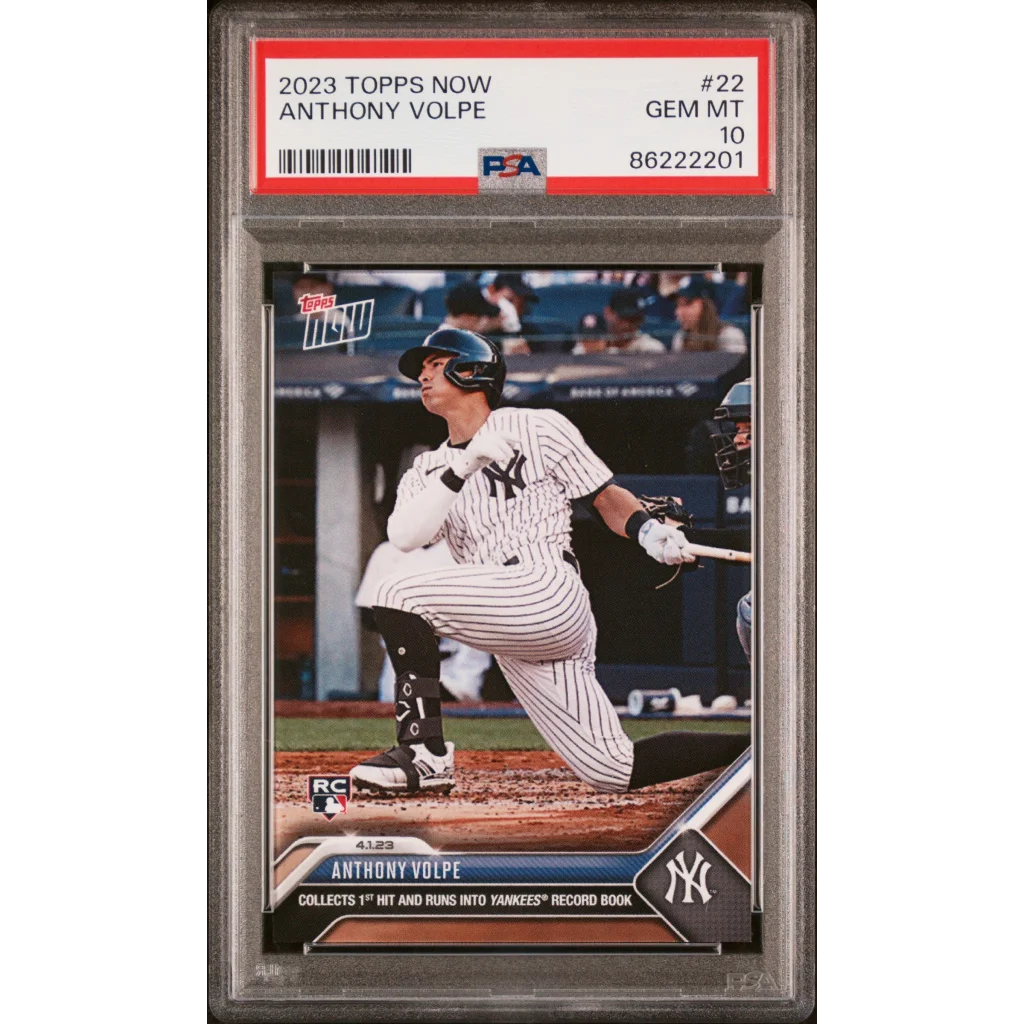 Graded 2023 Topps Now Anthony Volpe #22 Rookie RC Baseball Card PSA 10 Gem Mint | Hall of Fame Sports Memorabilia | vintageantiquesgifts.com