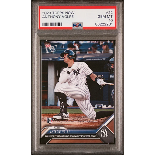 Graded 2023 Topps Now Anthony Volpe #22 Rookie RC Baseball Card PSA 10 Gem Mint | Hall of Fame Sports Memorabilia | vintageantiquesgifts.com