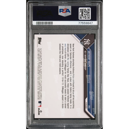 Graded 2023 Topps Now Anthony Volpe #283 Rookie RC Baseball Card PSA 10 Gem Mint | PSA 10 Gem Mint Graded Rookie Card | vintageantiquesgifts.com