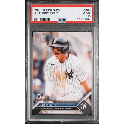 Graded 2023 Topps Now Anthony Volpe #283 Rookie RC Baseball Card PSA 10 Gem Mint | Hall of Fame Sports Memorabilia | vintageantiquesgifts.com