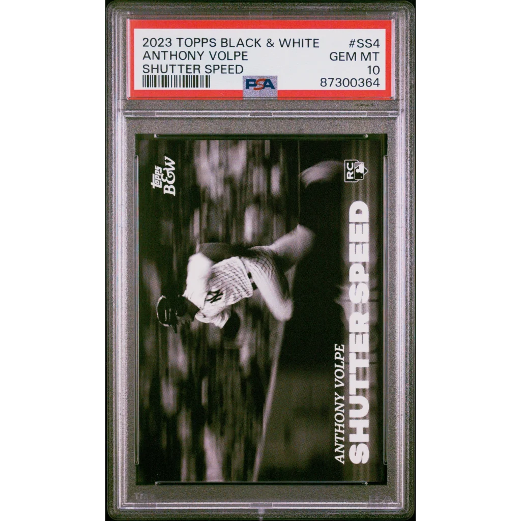 Graded 2023 Topps Black & White Anthony Volpe #SS4 Shutter Speed Rookie RC Baseball Card PSA 10 Gem Mint | Hall of Fame Sports Memorabilia | vintageantiquesgifts.com