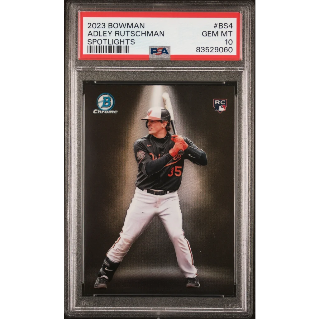 Graded 2023 Topps Bowman Adley Rutschman #BS4 Spotlights Rookie RC Baseball Card PSA 10 Gem Mint | Hall of Fame Sports Memorabilia | vintageantiquesgifts.com