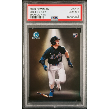 Graded PSA 10 2023 Bowman Chrome Spotlights Brett Baty Mets Rookie Card