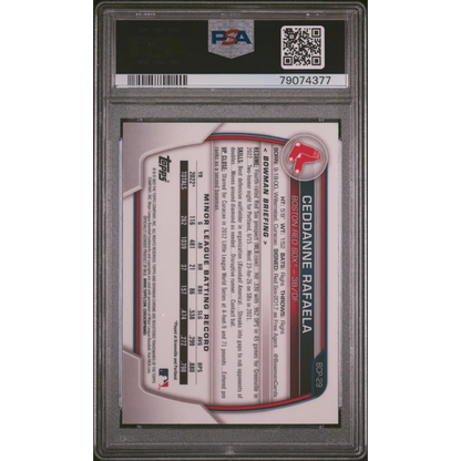 Graded PSA 10 2023 Topps Bowman Ceddanne Rafaela rookie chrome card