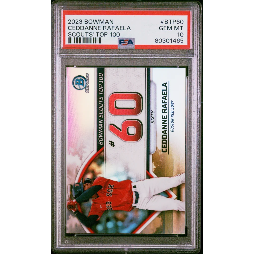 Graded 2023 Bowman Chrome Scouts Top 100 Ceddanne Rafaela PSA 10