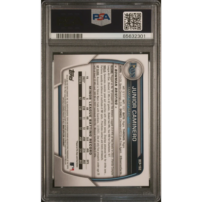 Graded PSA 10 2023 Topps Bowman Chrome Junior Caminero Rays Rookie Card