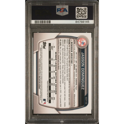 PSA 10 Graded 2023 Topps Bowman Chrome Jasson Dominguez Rookie Card