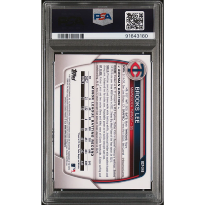 Graded 2023 Topps Bowman Chrome Sapphire Edition Brooks Lee #248 Chrome Rookie RC Baseball Card PSA 10 Gem Mint | PSA 10 Gem Mint Graded Rookie Card | vintageantiquesgifts.com