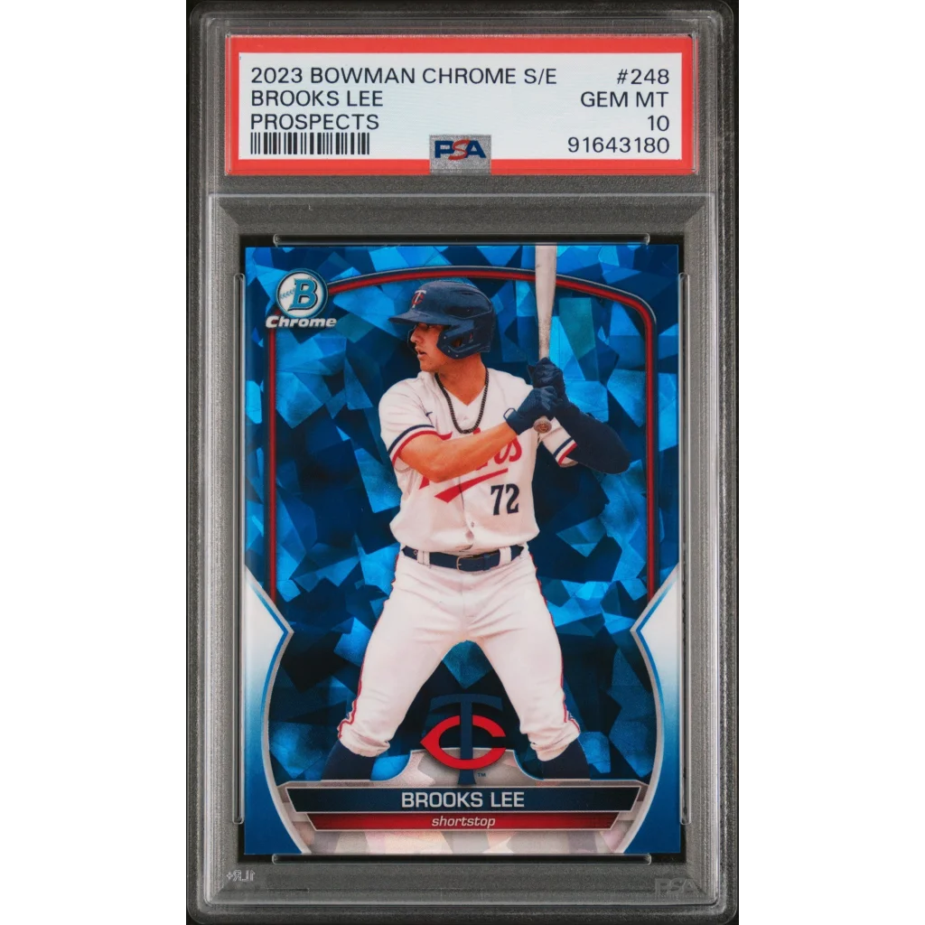 Graded 2023 Topps Bowman Chrome Sapphire Edition Brooks Lee #248 Chrome Rookie RC Baseball Card PSA 10 Gem Mint | Hall of Fame Sports Memorabilia | vintageantiquesgifts.com