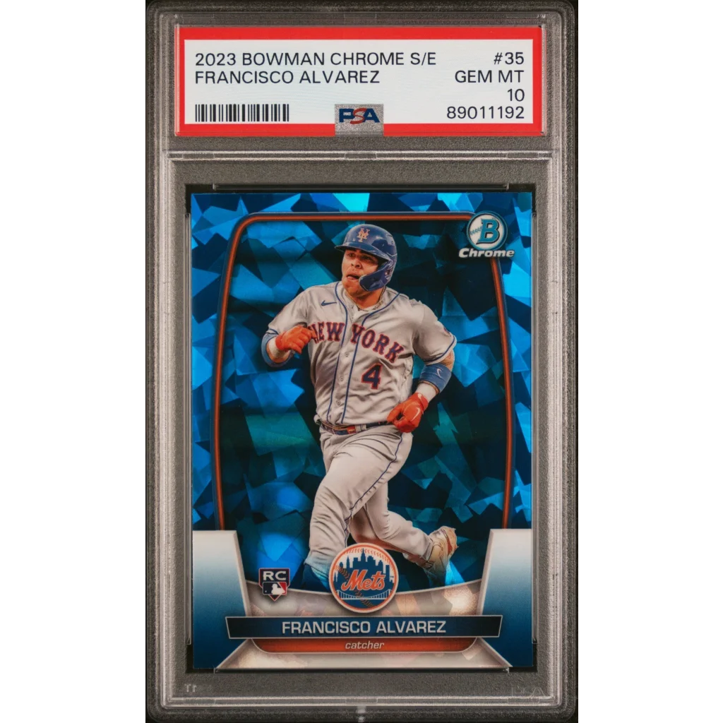 Graded 2023 Topps Bowman Chrome Sapphire Edition Francisco Alvarez #35 Rookie RC Baseball Card PSA 10 Gem Mint | Hall of Fame Sports Memorabilia | vintageantiquesgifts.com