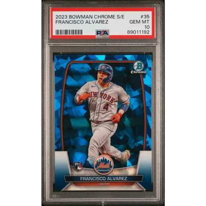 Graded 2023 Topps Bowman Chrome Sapphire Edition Francisco Alvarez #35 Rookie RC Baseball Card PSA 10 Gem Mint | Hall of Fame Sports Memorabilia | vintageantiquesgifts.com
