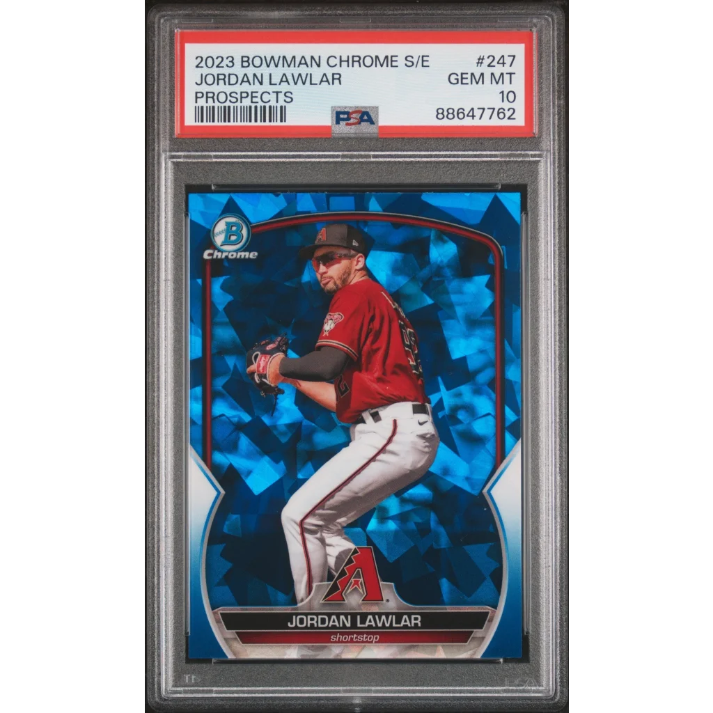 Graded 2023 Topps Bowman Chrome Sapphire Edition Jordan Lawler #247 Prospects Rookie RC Baseball Card PSA 10 Gem Mint | Hall of Fame Sports Memorabilia | vintageantiquesgifts.com