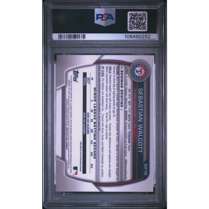 Graded 2023 Topps Bowman Chrome Sebastian Walcott #BCP189 Prospects Rookie RC Baseball Card PSA 10 Gem Mint | PSA 10 Gem Mint Graded Rookie Card | vintageantiquesgifts.com