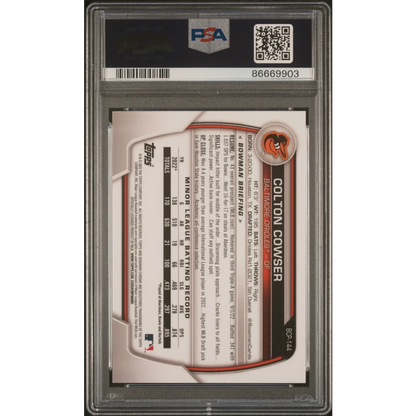 PSA 10 Graded 2023 Topps Bowman Colton Cowser Blue Raywave Refractor Rookie Card