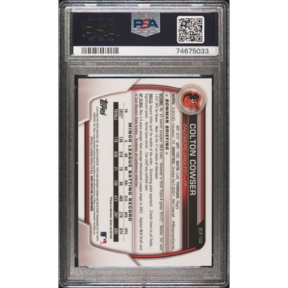 Graded 2023 Topps Bowman Colton Cowser #BCP144 Chrome Prospects Green Grass Refractor #/99 Rookie RC Baseball Card PSA 10 Gem Mint | PSA 10 Gem Mint Graded Rookie Card | vintageantiquesgifts.com