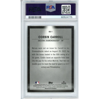 Graded 2023 Topps Bowman Corbin Carroll #BS1 Spotlights Rookie RC Baseball Card PSA 10 Gem Mint | PSA 10 Gem Mint Graded Rookie Card | vintageantiquesgifts.com